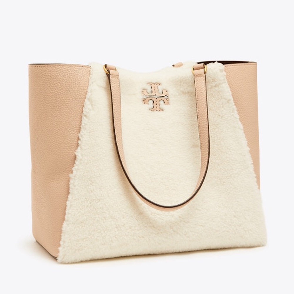 Tory Burch McGraw Shearling carryall NEW